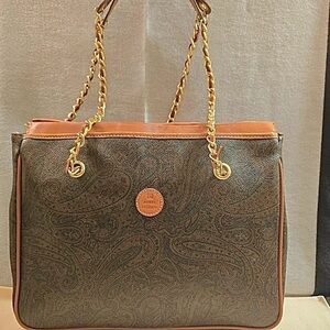Pierre Balmain Brown Paisley Handbag